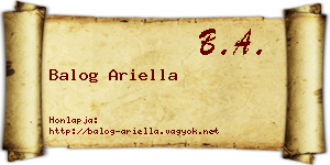 Balog Ariella névjegykártya