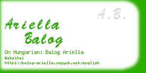 ariella balog business card